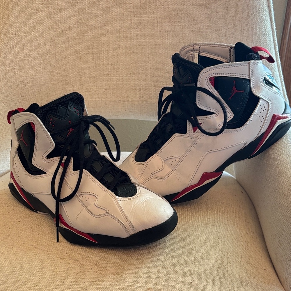 Jordan Athletic Shoes in White and Red